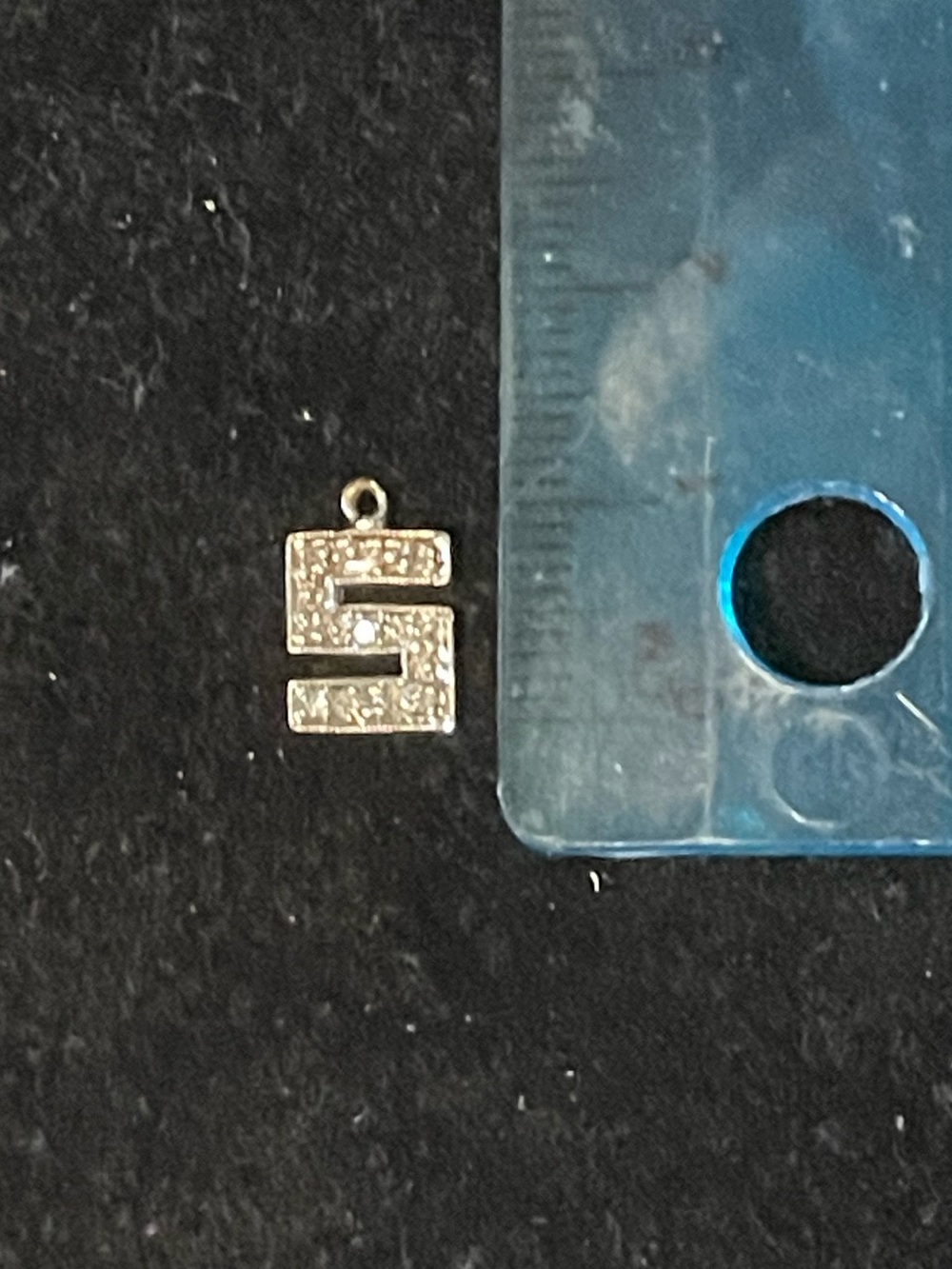 Antique 10k Diamond Initial “S” Pendant - Picture 7 of 7